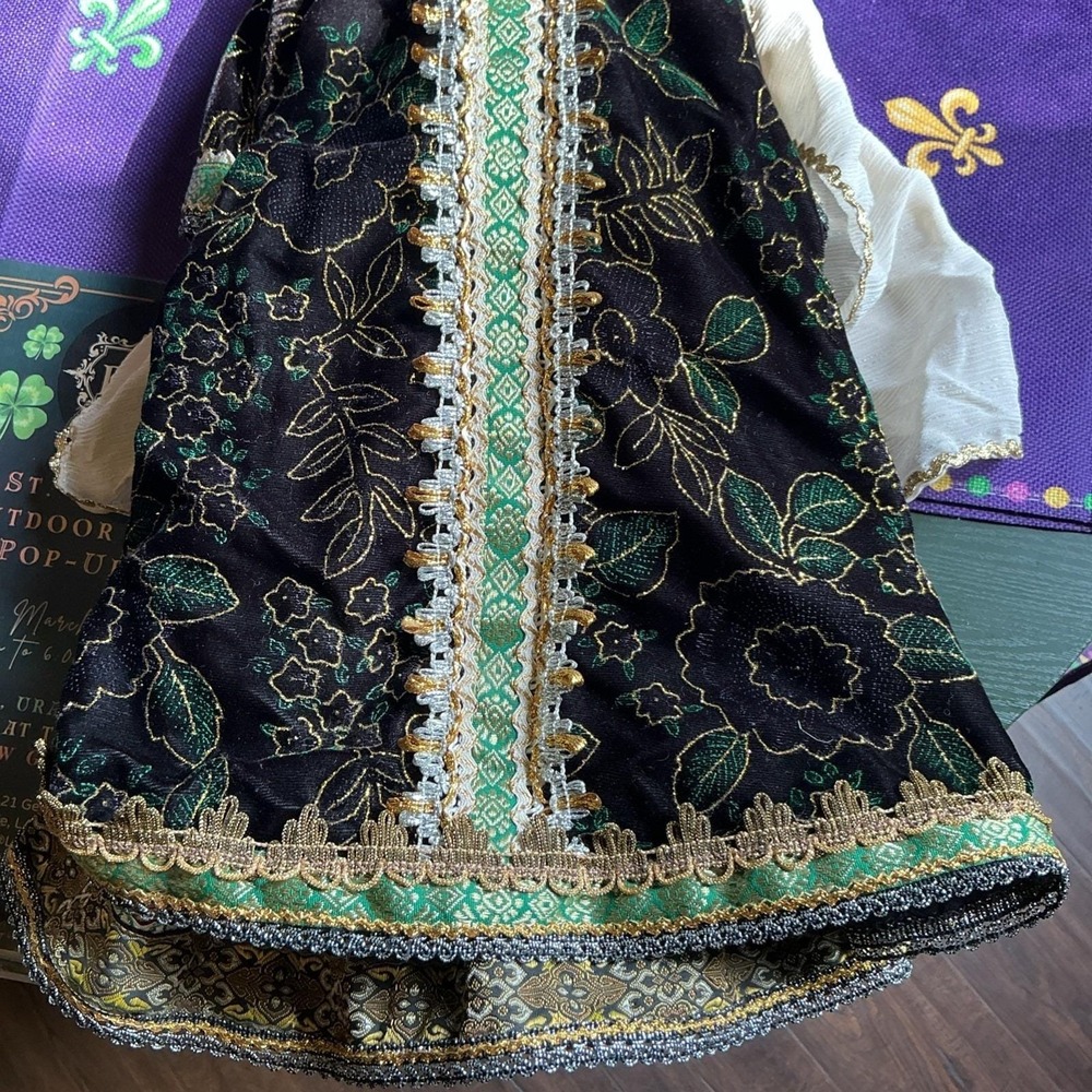 Majestic Vintage RUSSIAN FOLK DOLL Traditional Kokoshnik Costume  23" Tall - Picture 6 of 16